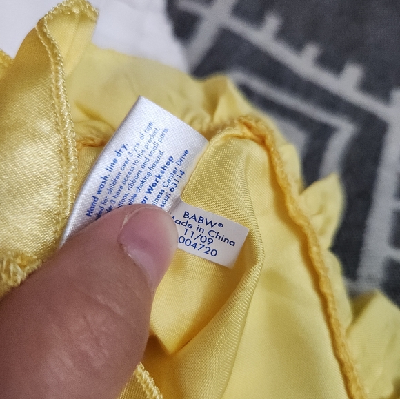 2009 Build a Bear Yellow Satin Rose Top & White Embroidered Jeans Set #1004720 - Picture 12 of 12